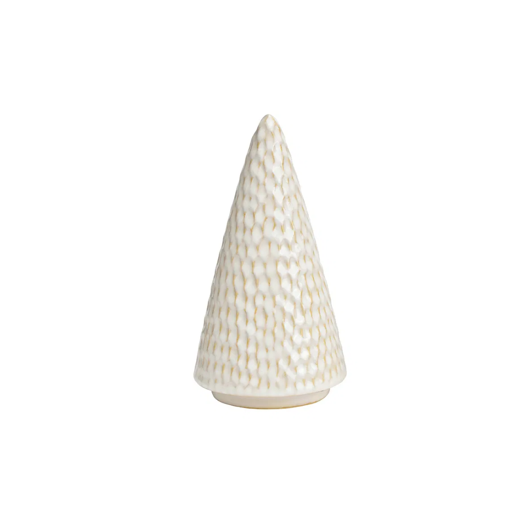 kerstboom ornamemt keramiek wit beige L