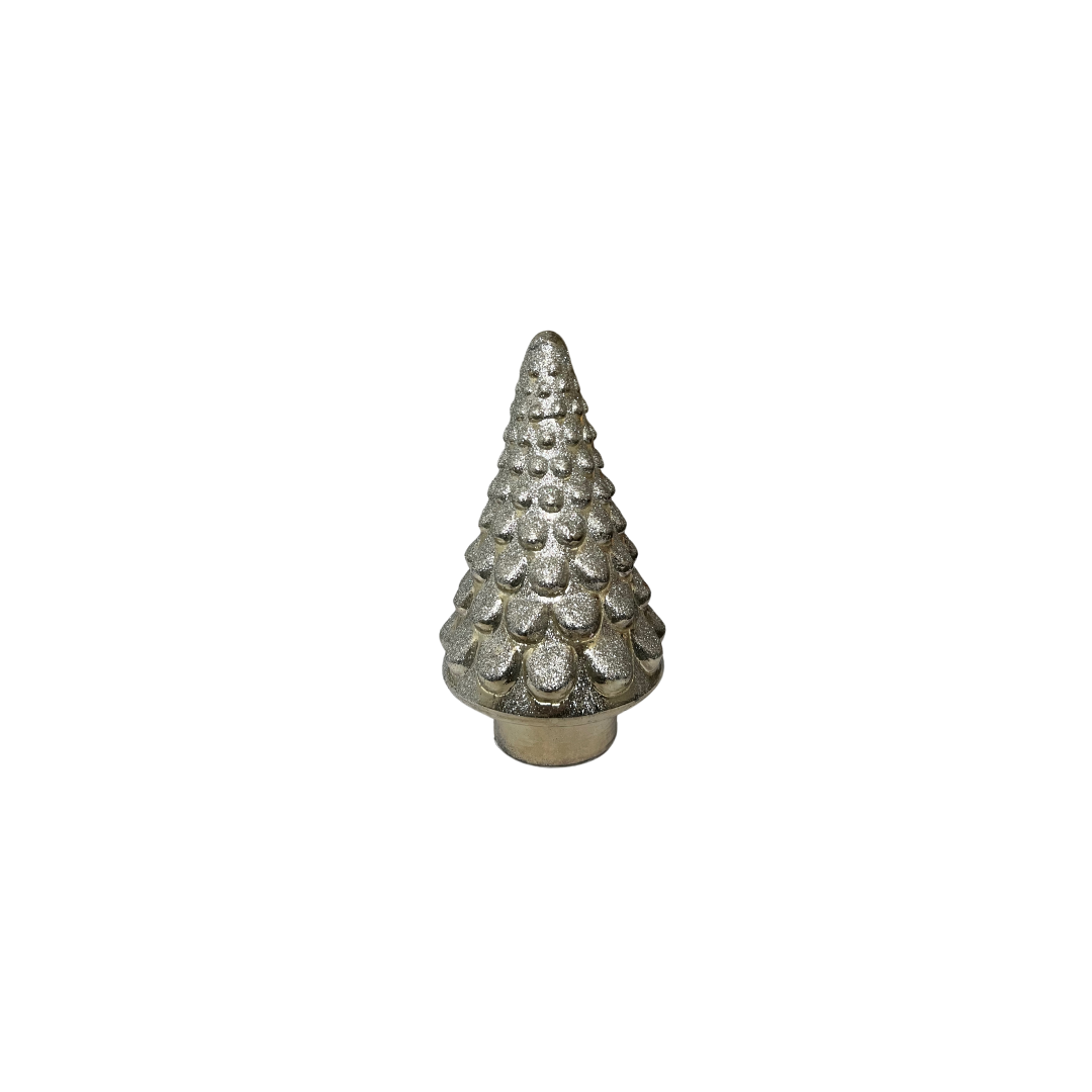 ornament kerstboom glitter champagne S