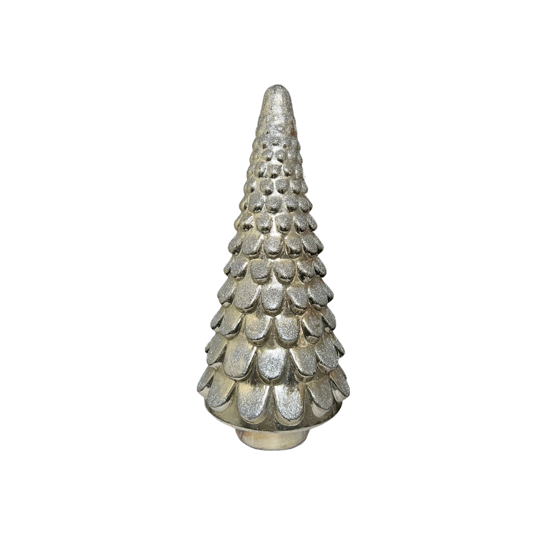 ornament kerstboom glitter champagne L