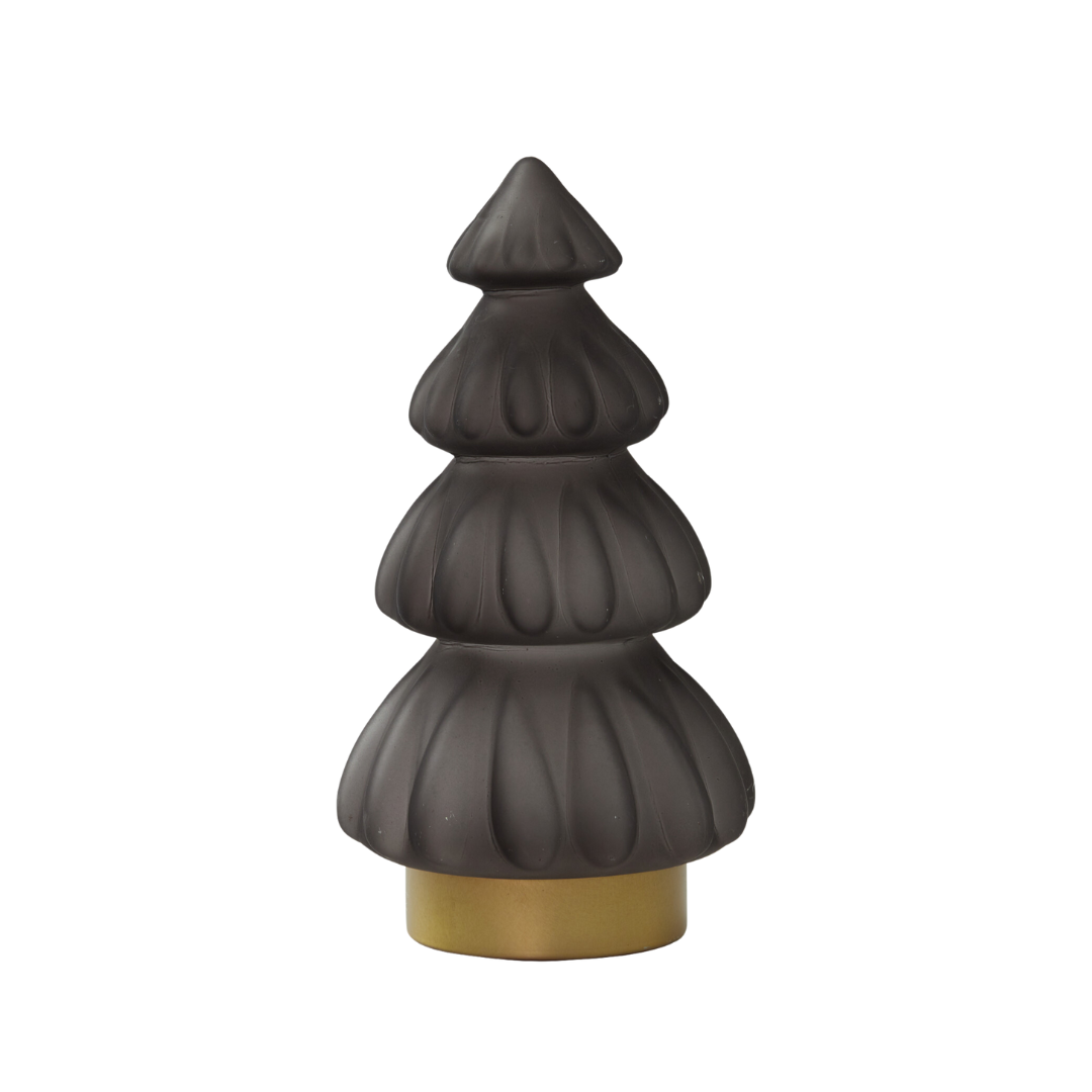 kerstboom lamp voor op tafel van glas in een grijze kleur