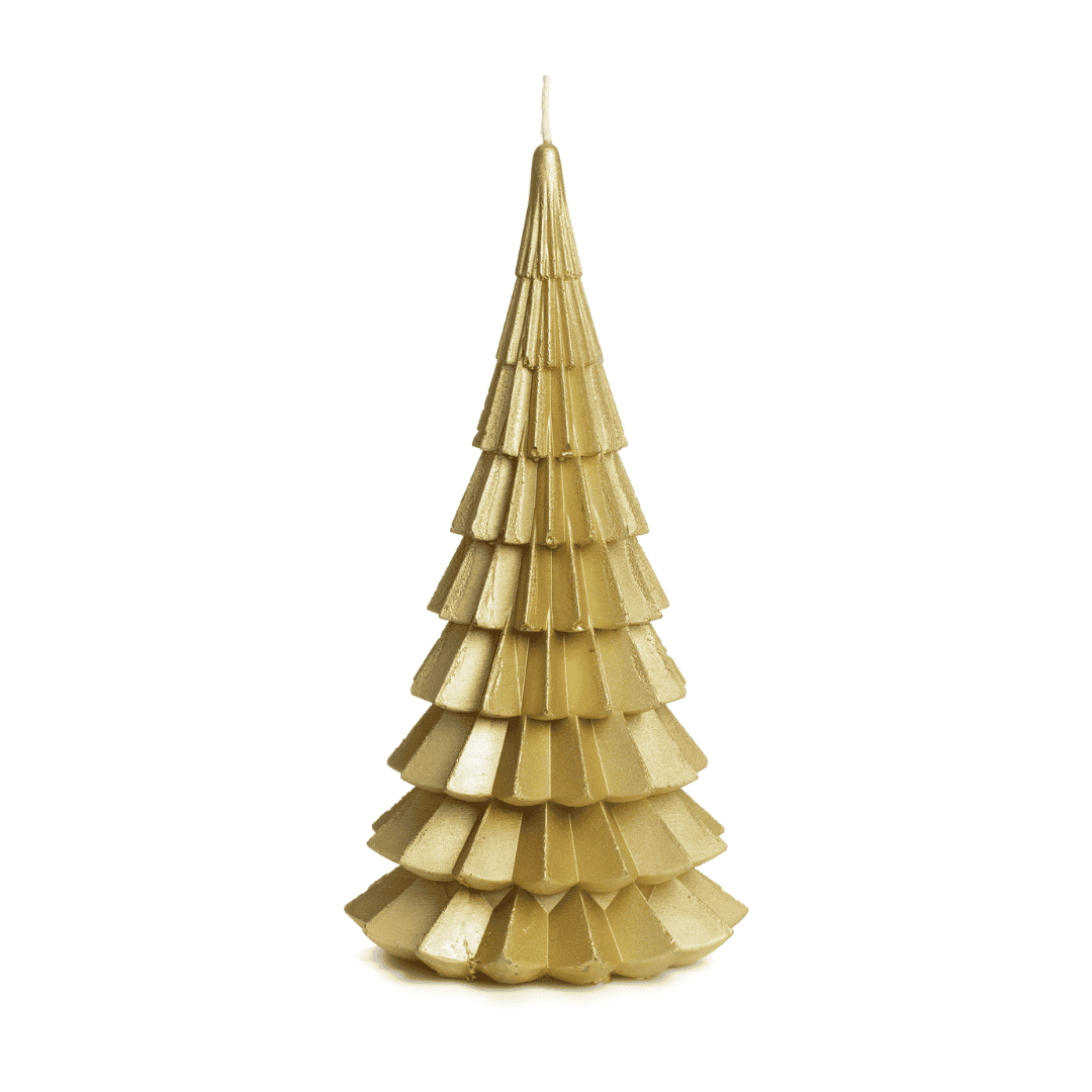 Weihnachtsbaumkerze gold XL groß