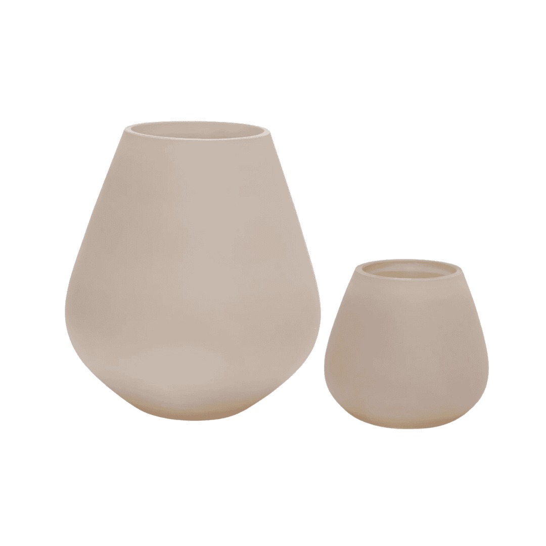 set vazen tasman ivory beige waxinelichthouder en vaas